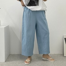 수니베 빅사이즈 여성의류 로티 스판 펌킨 통바지 빅사이즈 여성 데님팬츠 밴딩 9부 루즈핏 밴딩 와이드 데님 스판 펌킨 통바지 99 체형커버 편안한 오버핏 사계절 데일리 청바지