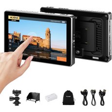 VILTROX DC-550 5.5인치 터치스크린 카메라 필드 모니터 4K HDMI 1200니트 밝기 배터리 및 햇빛 가리개 포함 3D LUT 피킹 포커스 어시스트 1, 7 Inch DC-L2(3G-SDI)