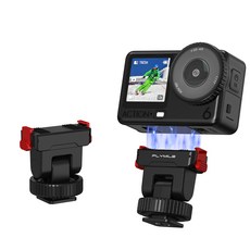 FLYMILE 액션6 전용 콜드슈 퀵릴리즈 마운트 1/4나스 마운트 삼각대 연결 마그네틱 각도조절 경량 다기능 카메라 거치대 액세서리, 1개, black