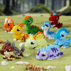 [블럭킹] 나노블럭 귀여운 미니 공룡 다이노 9P 선물 BOX BK062, 1개, 9종 선물 BOX