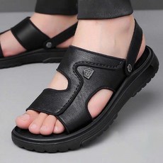 ROYALBELLE 남성 소가죽 투웨이 슬리퍼 외출용 내구성 튼튼한 편한 샌들 N0072914