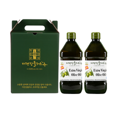 더건강플러스 엑스트라버진 올리브유 선물세트 스페인 압착 올리브오일, 2개, 1L