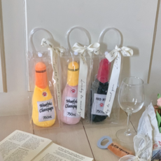 강아지 장난감 와인 칠링백 (삑삑이 장난감) 세트 선물 생일, 핑크