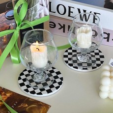 안제이 와인잔+캔들+코스터 SET 홈데코 인테리어 향초 선물 세트, 와인잔+캔들+코스터 SET (선물포장), 1개