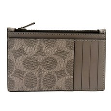 COACH 經典 Signature 帆布拉鍊零錢包卡夾
