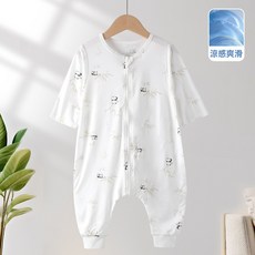LIULU 嬰兒睡袋 夏季 A類 莫代爾 涼感 睡衣, 長袖小熊貓優可絲睡袋