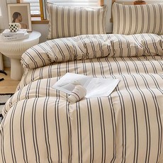 클라모프 심플 모던 블루레드 스트라이프 시트커버 세트