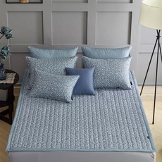 자자홈 리프 쎄미플러스 패드겸카페트SS/Q, 블루