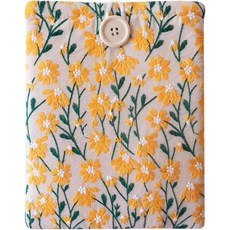 자수 소매 케이스 for 킨들 오아시스 태블릿 미니 A17 코보 리브라 컬러 부엑스 고 7 소형 전자책 리더기용 패딩 수제 제작 다양한 색상 흰색 파란색 버튼, Yellow & Beige - Button, 7x9 inches, 노란색 & 베이지 - 버튼