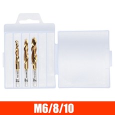 M3 M4 M5 M6 M8 M10 탭 드릴 티타늄 도금 육각 생크 HSS 나사 기계 복합 수공구 미터법 비트 세트, CHINA, M6 M8 M10 Gold, 1개