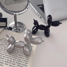 벌룬강아지악세사리 풍선강아지 오브제 인테리어 소품, 블랙, 1개, 블랙
