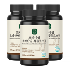 자연새긴 프리미엄 호라산밀 곡물효소 정 1000mg, 3개, 60정