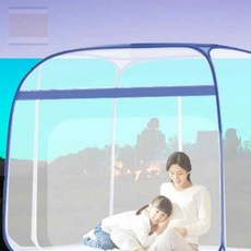 스토어 연 원터치 사각 모기장 침대 캠핑모기장 휴대용모기장, 퀸 2-3인용