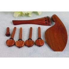 Rosewood 44 Violin Accessories Kit 1x tailpiece+4x peg+1x chinrest+1x endpin Parts Kits Build Your, 1개