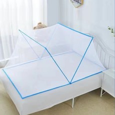 折疊式蚊帳 學生宿舍單人床鋪防蚊紗帳, 天藍單人