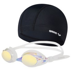 실버스핀 미러수경 SGT-601M + 아레나 스판수모 2종 세트, SGT-601M_CL+수모 블랙, 1개