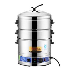 업소용 만두 찜기 식당 스팀기 대용량 호빵 스텐 찜솥 전기찜기, 3단 이상, 35cm2단, 기본 색상