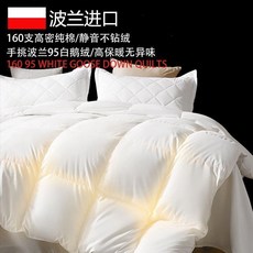 臺灣*出貨 波蘭進口羽絨被95白鵝絨被子春秋被加厚冬被芯棉被褥冬季學生宿舍, 100%波蘭進口+加厚羽絨被【白色】,200*230cm約5.0公斤【厚冬被】
