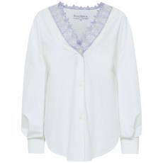 JW앤더슨 V넥 레이스 트리밍 셔츠