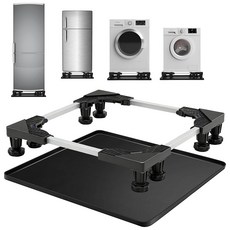 실리콘 드립 트레이가 있는 미니 냉장고 스탠드 2.4m(8피트) 조절 가능한 범용 베이스 61cm x 61cm(24인치 24인치) 매트 소형 냉장고 휴대용 컴팩트 세탁기, 실리콘 드립 트레이가 있는 미니 냉장고 스탠드, 2.4