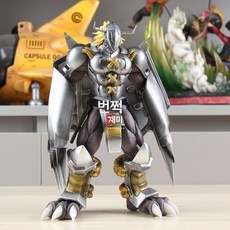 디지몬피규어 워그레이몬 어드벤처 조립 애니메이션 디지털 골드 전투 모델, 블랙, 2.0 풀 도장 높이 20cm, 1개