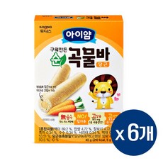 일동후디스 아이얌 구워만든 순곡물바, 당근, 40g, 6개