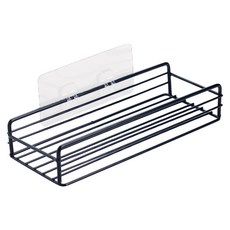 浴室自粘置物架壁掛免打孔洗手間掛架洗漱臺宿舍鐵藝網面收納掛籃, 含2片無痕貼