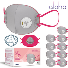 크리넷 알로하 국산 KCs 방진특급 활성탄 마스크 AF012V 피부자극테스트, 10개입