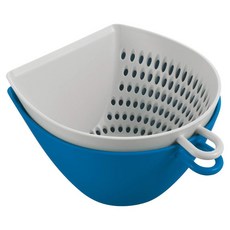 AKEBONO 曙產業 可瀝水調理盆 藍色, 1組, 瀝水碗 + 碗