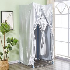 한행 접이식탈의실 소형 간이 이동식 스튜디오 검은색 학원 커튼 의류매장 그늘천, 공식 표준, 실버 블랙아웃 천(소형)