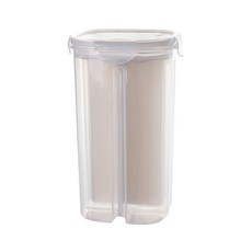 WINDLOGE 밀폐 캔 곡물 저장 상자 투명 구획 주방 콩 건조 식품 병 식품 저장 탱크 대형, 흰색