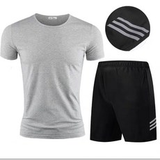 小蘭優購 涼感速乾運動套裝 男款速乾衣短袖工作短褲休閒運動套裝