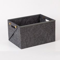 고급 보강 접이식 펠트 수납함 다기능 수납 변형이 잘 안 되는 오픈형 수납함, 1개, 진회색
