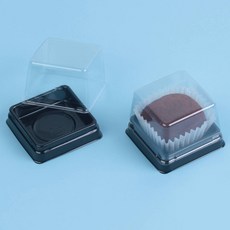 국산 두쫀쿠 화과자케이스 1구 용기 두쫀쿠 포장용기, 50개, 블랙