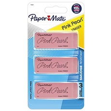Paper Mate 핑크 진주 지우개 대형 3개 Paper Mate Pink Pearl Erasers Large 3 Count
