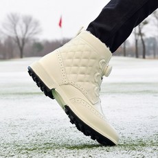 클래식 다이얼 골프 부츠 여성 발편한 겨울 스파이크리스 경량 털 방한 윙팁 골프화 기모 퍼 부츠