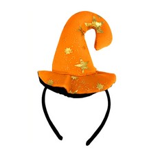 할로윈 미니 마녀모자 머리띠 오렌지 데코장식