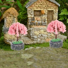 나무 모델 미니어처 풍경 공예 홈 인테리어 테이블 장식, 1개, 기본