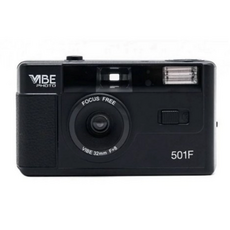 VIBE 501F 復古底片相機 膠卷相機 135軟片 內建閃光燈 現貨贈電池, 經典黑-black (贈電池),富士200度36張/卷 1卷（拆盒寄出）