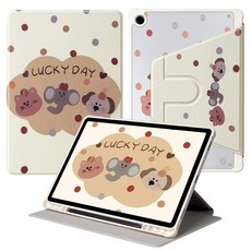 DUNNO 360도 회전 가능 패턴 디자인 아크릴 삼성 탭 케이스, 1개, 7-Lucky Dots