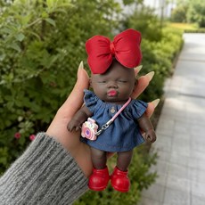 10CM 모루인형옷 창의적 교체 의상 장난감 피규어 놀이 소품 맞춤형 인형옷 세트, 1개, 청바지 스커트+펜던트 14cm 나타샤에 적합