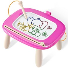 Seimome 자석 드로잉 보드 만 1-3세용 유아 여아용 장난감 낙서 보드 패드 학습 및 교육용 어린이 장난감 1 2 3세 아기 생일용 - 민트 블루, Deep Pink