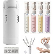 여행 디스펜서 병 4개 세면도구용 30ML 여행용 4팩 누수 방지 용기라이트 그린 원사이즈, White, Onesize