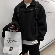 투니스 남성 폴로넥 반단추 긴소매 맨투맨 티셔츠