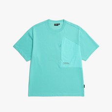 매장정품 N232MTS240 카커투 남성 가슴포켓 우븐배색 반팔 티셔츠 PARIS GREEN N232MTS240423
