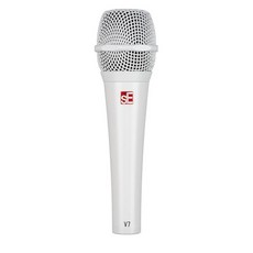 SE ELECTRONICS V7 노래 음성 및 스튜디오 녹음용 다이나믹 마이크 - 피드백 전 엄청난 게인을 위한 슈퍼카디오이드 알루미늄 코일이 있는 XLR 휴대용 전문 레드_, V7 - 화이트_154354
