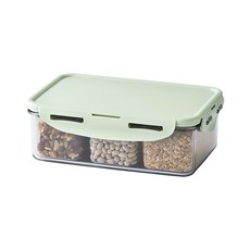 락앤락 비스프리 퓨어 직사각 칸칸이 밀폐용기 라이트그린, 1개, 1L