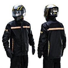 큰귀멍멍 자전거 오토바이 우비 방수 방풍 통기성 야간반사 레인코트 상하의 세트, 오렌지