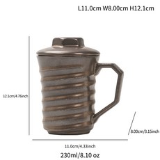 陶瓷馬克杯帶蓋帶手柄支持激光logo便攜230ML咖啡杯批發商務送禮, 1個, TW207星釉疊浪杯:230ml