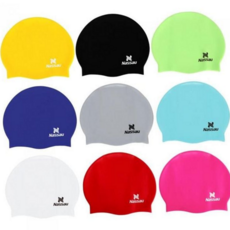 성인용 실리콘 수영모자 무독성 9종 수모 물놀이용품, 블랙, 1개